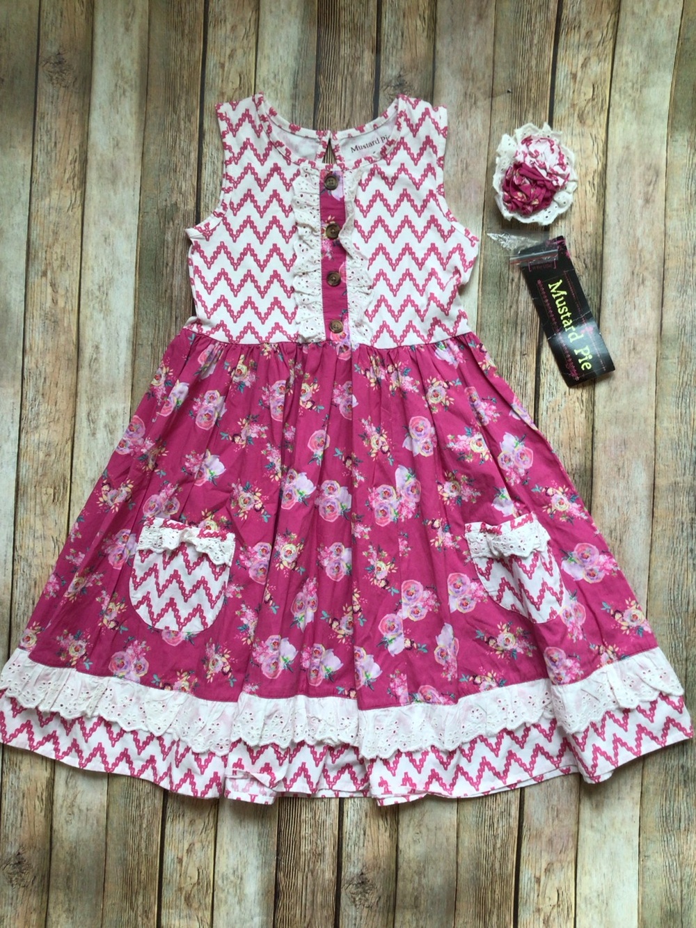 NWT Mustard Pie Daydream Maggie Dress & Hair Clip
